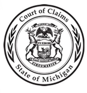 Black and white round seal of the Michigan Court of Claims
