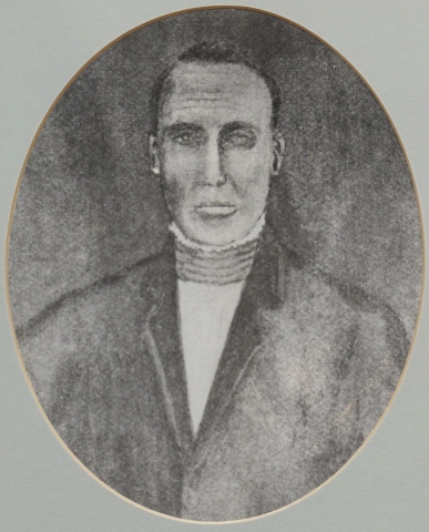Sketch of first appointed state librarian, Oren Marsh circa 1828