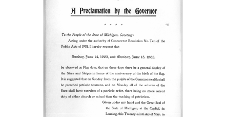 Black and white image of text of proclamation