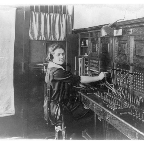 nineteenth century telephone board operator 