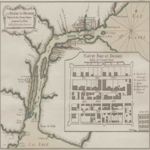 Earliest Printed Map of Detroit. Plan du Fort Detroit